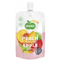 Ovocné pyré 120 g jablečné s broskví bez přídavku cukrů OVKO