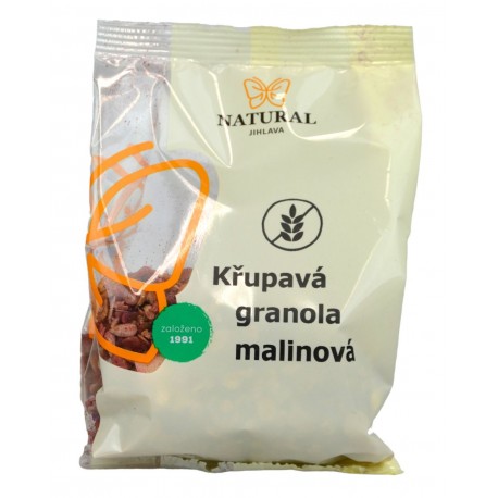 Křupavá granola malinová bez lepku - Natural 150g