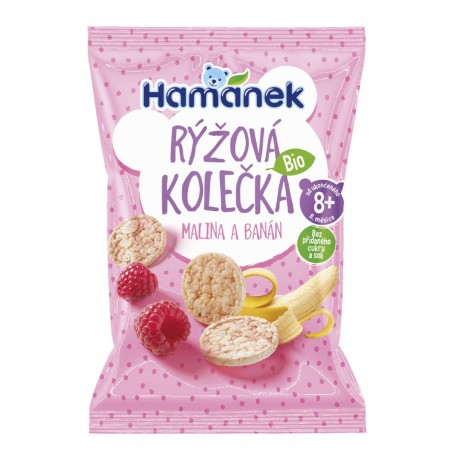 Rýžová kolečka BIO - MALINA, BANÁN - Hamánek 35g