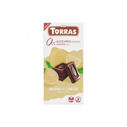 Hořká čokoláda s citrónem bez přidaného cukru 75g TORRAS