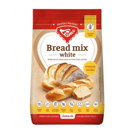 Bread mix white na chléb a pečivo 1kg Liana bez lepku