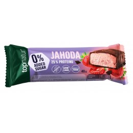 Tyčinka 25% PROTEIN a JAHODA bez přidaného cukru a bez lepku - Topnatur 40g