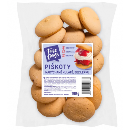 Piškoty nadýchané bezlepkové 100g Free days
