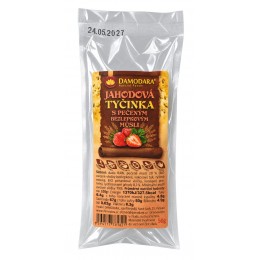 Tyčinka JAHODOVÁ s pečeným bezlepkovým müsli - Damodara 50g