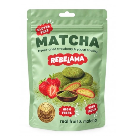 Medailonky MATCHA A JAHODY bez lepku REBELAMA 50g