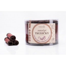 Jablečné trubičky s čokoládovou polevou a ČERNÝM RYBÍZEM dóza - Trutna 420g